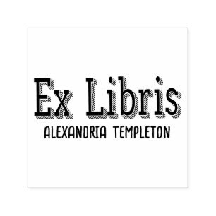 Carimbo Auto Entintado Ex Libris Tipografia Vintage Texto #5 Biblioteca L