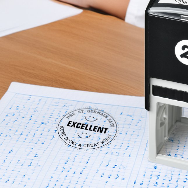 Carimbo Auto Entintado Excelente | Professores Personalizados (Excellent | Personalized Teachers Self-inking Stamp)