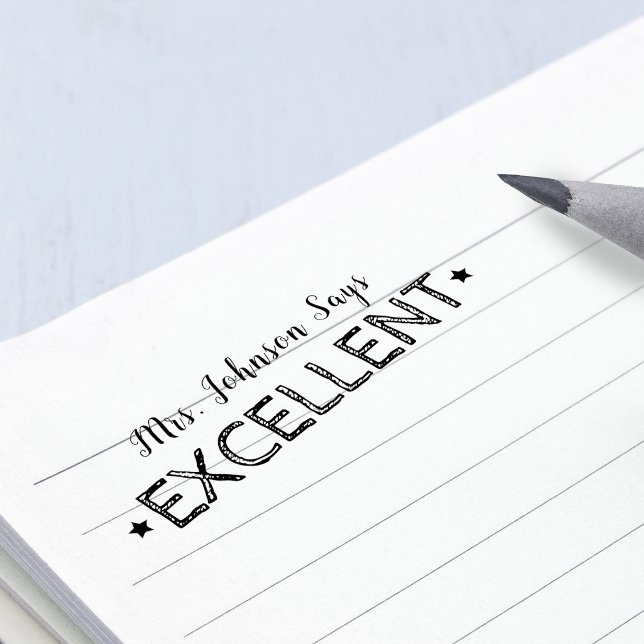 Carimbo Auto Entintado Excelente | Professores personalizados (Excellent | Personalized Teachers Self-inking Stamp)