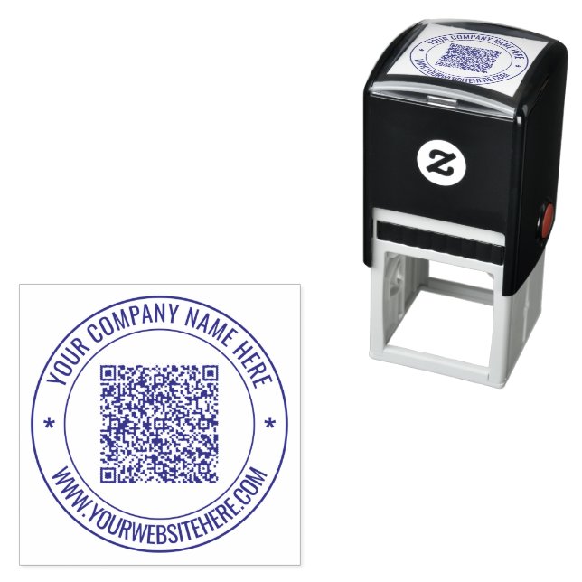 Carimbo Auto Entintado Exemplo de Selo Redondo de Código QR do Site do No (In Situ)