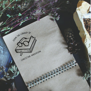 Carimbo Auto Entintado Faça o seu   Óculos   Da Biblioteca De