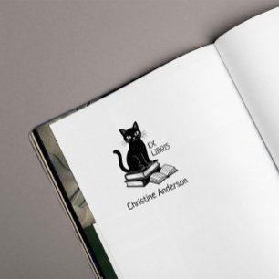 Carimbo Auto Entintado Faça Você Mesmo   Gato Fofo   Da Biblioteca De