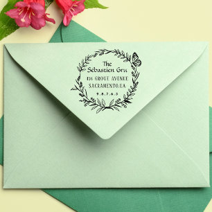 Carimbo Auto Entintado Família de Script Personalizado de Endereço de Dev