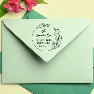 Carimbo Auto Entintado Família de Script Personalizado de Endereço de Dev