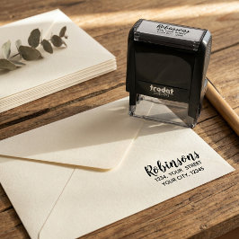 Carimbo Auto Entintado Family custom name return address rubber