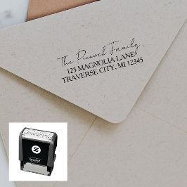 Carimbo Auto Entintado Family Fancy Return Address Self-inking Stamp
