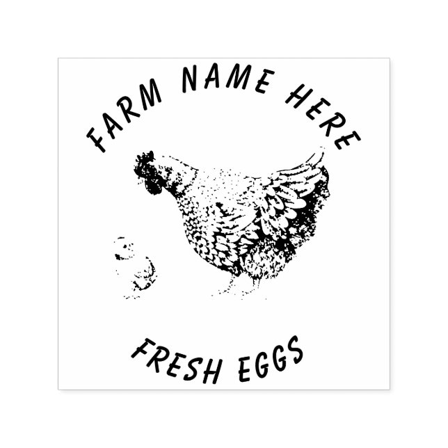 Carimbo Auto Entintado Farmhouse Hen | Família de ovos (Design)