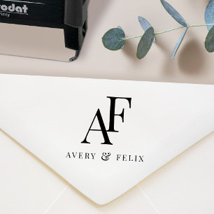 Carimbo Auto Entintado Favor Elegante De Casamento De Monograma De Casame