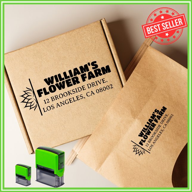 Carimbo Auto Entintado Fazenda Flor Endereço de Devolução de Cubo Único d (Criador carregado)