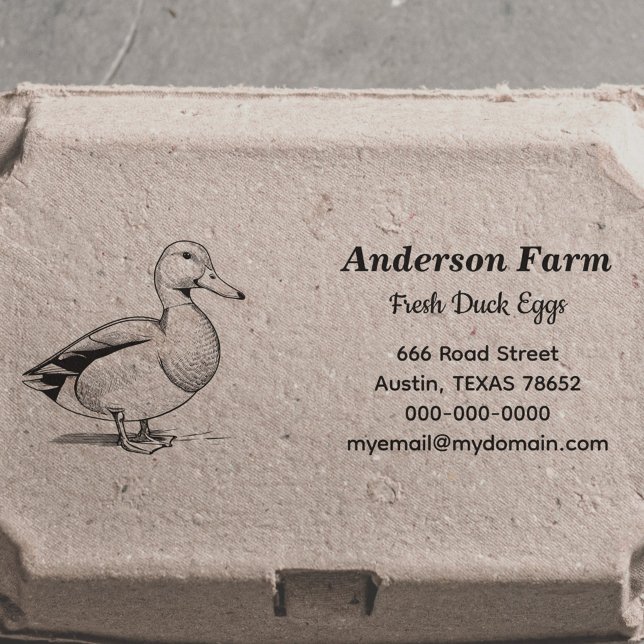 Carimbo Auto Entintado Fazenda Ovos de Pato Devolução Endereço Autocolant (Farm Duck Eggs Return Address Self-inking Stamp)