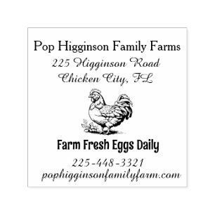 Carimbo Auto Entintado Fazenda Rustic Vintage Chicken