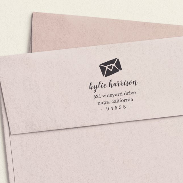 Carimbo Auto Entintado Fechado com um endereço de devolução do Kiss (Criador carregado)