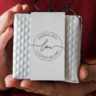 Carimbo Auto Entintado Feita À Mão Com Amor | Nome personalizado minimali