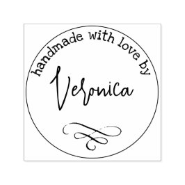 Carimbo Auto Entintado Feita À Mão Com Amor Pelo Nome Personalizado