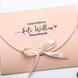 Carimbo Auto Entintado Feita à mão por (texto personalizado) + nome, femi