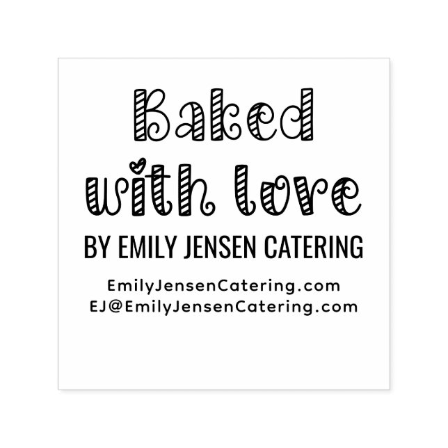 Carimbo Auto Entintado Feita com o Love #2 Business Name URL do site (Design)