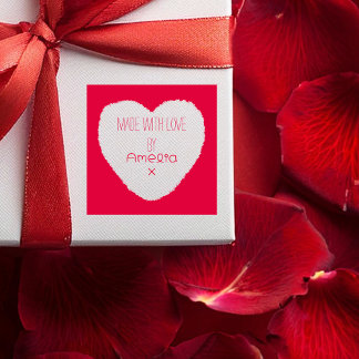 Carimbo Auto Entintado  Feito com Amor  Coração Personalizado 