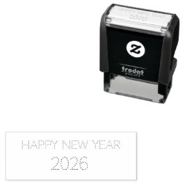 Carimbo Auto Entintado Feliz Ano Novo Texto Personalizado Moderno