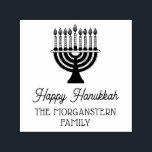 Carimbo Auto Entintado Feliz Hanukkah Chanukah Lit Menorah<br><div class="desc">Lit Hanukkah Chanukah Nome Menorah Endereço de retorno =======</div>