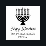 Carimbo Auto Entintado Feliz Hanukkah Chanukah Menorá Família Nome<br><div class="desc">Menorá de Hanukkah Chanukah Nome Endereço de Devolução =======</div>
