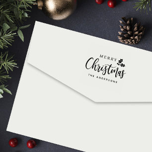 Carimbo Auto Entintado Feliz Natal Moderno Script Personalizado Feriado