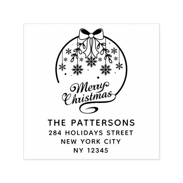 Carimbo Auto Entintado Feliz Natal Nome de Férias de inverno Endereço de  (Design)