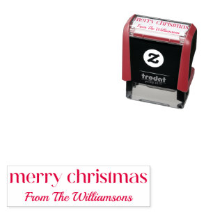 Carimbo Auto Entintado Feliz Natal Personalizado Tipografia Retro Nome