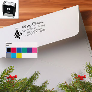 Carimbo Auto Entintado Feliz Natal White Black Modern Holiday