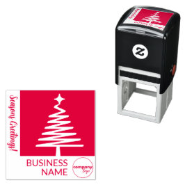 CARIMBO AUTO ENTINTADO FELIZMENTE O LOGOTIPO SAZONAL ÁRVORE DO PRÓPRIO NE