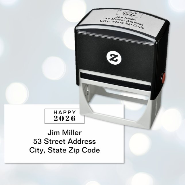 Carimbo Auto Entintado Feriado do feliz ano novo (Happy New Year Holiday Self-Inking Stamp)