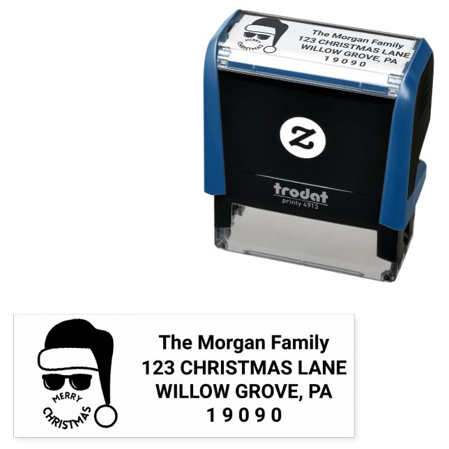 Carimbo Auto Entintado Festa de Natal Vermelho Negro (In Situ)
