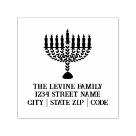 Carimbo Auto Entintado Festival Simples de Luzes Menorah Hanukkah