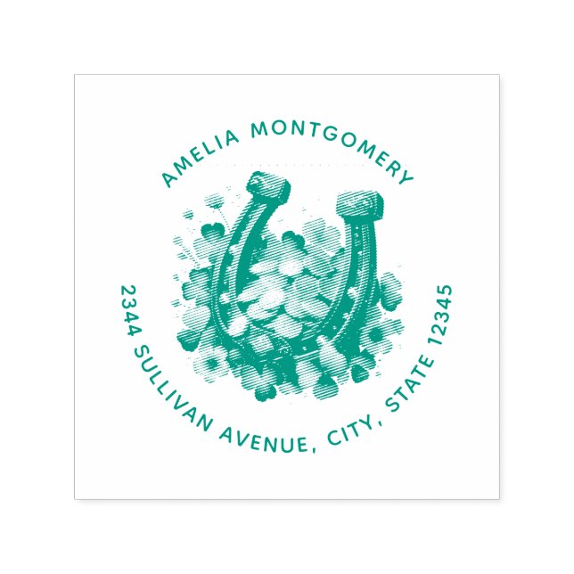 Carimbo Auto Entintado Filme de Lucky Moedas Douradas e Endereço de Vestu (Design)