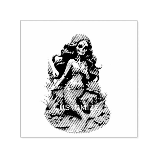 Carimbo Auto Entintado Fingir que sou uma Sereia Morto Thunder_Cove (Design)