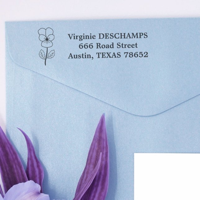 Carimbo Auto Entintado Flor de Arte Botânica Selvagem (Botanical Wild Pansy Self-inking Stamp)