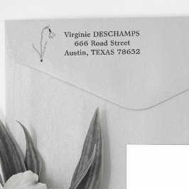 Carimbo Auto Entintado Flor de Arte da Linha de Neve Botânica