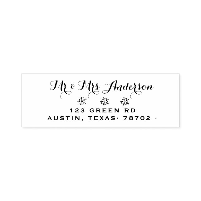 Carimbo Auto Entintado Flor-de-Boca-branca | Endereço de devolução Carimb (Design)