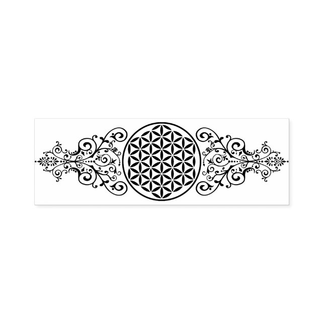 Carimbo Auto Entintado Flor de Vida - selos antigos preto 1 (Design)