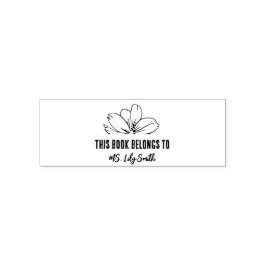 Carimbo Auto Entintado Floral Personalizado Este Livro Pertence Ao Profes