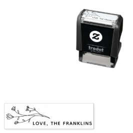 Carimbo Auto Entintado Flores Rústicas Amor