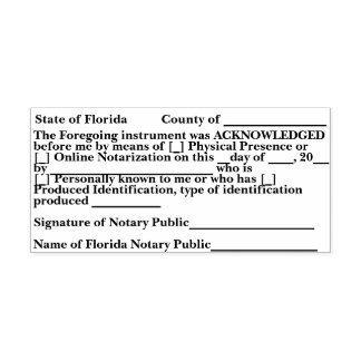 Carimbo Auto Entintado Florida Notary Acknowledgment Self Inking Stamp