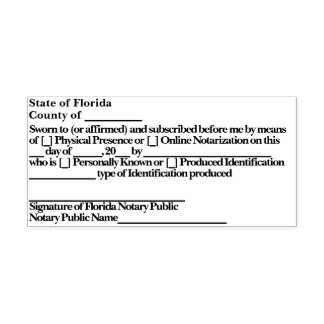 Carimbo Auto Entintado Florida Notary Jurat Self Inking Stamp