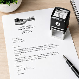 Carimbo Auto Entintado FLOW Nome da Empresa Bandeira Americana