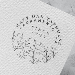 Carimbo Auto Entintado Folhas e Twigs Modernos | Logotipo para pequenas e