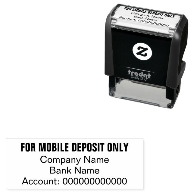 Carimbo Auto Entintado For Mobile Deposit Only Company Bank Name Account (In Situ)