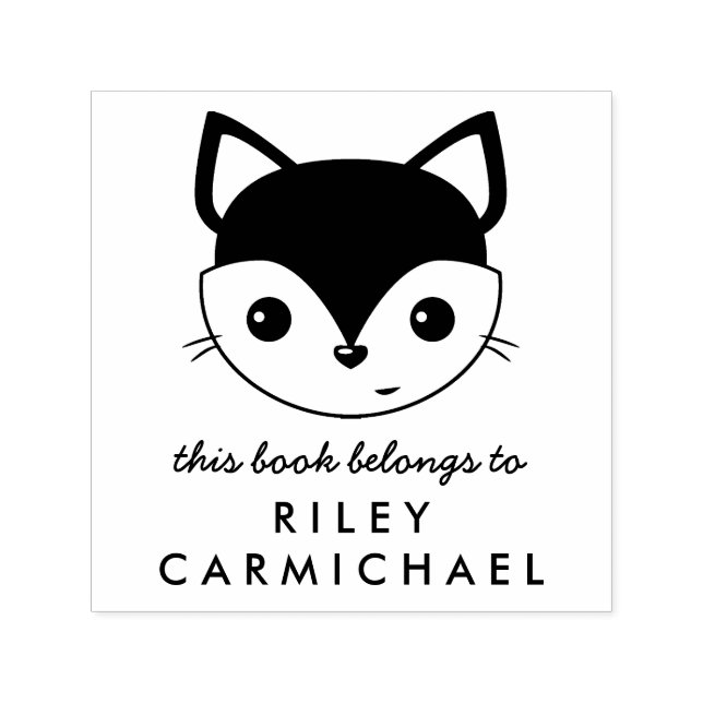 Carimbo Auto Entintado Fox Este Livro Pertence Ao Nome Personalizado (Design)