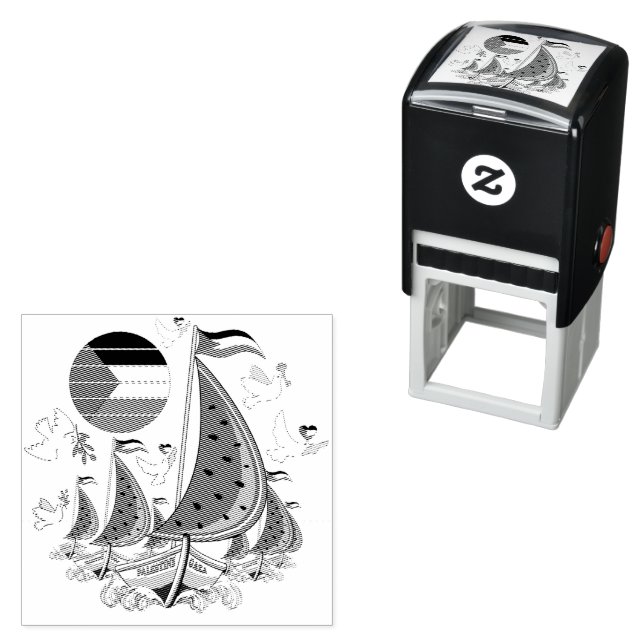 Carimbo Auto Entintado Freedom Global Sumud Flotilla Boats para Gaza (In Situ)