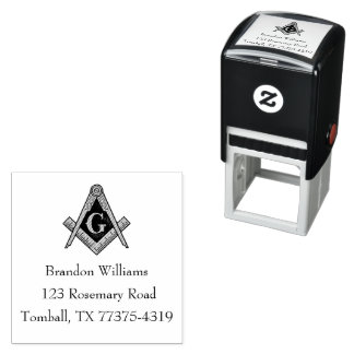 Carimbo Auto Entintado Freemason Masonic Square and Compass 