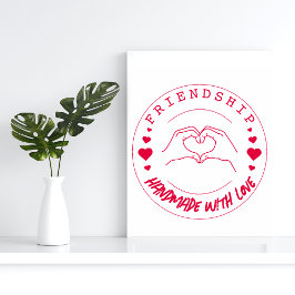 Carimbo Auto Entintado Friendship Handmade with Love Craft Stamp–