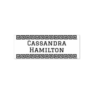 Carimbo Auto Entintado Fronteira da Chave Grega Nome Único ou Casal Apena